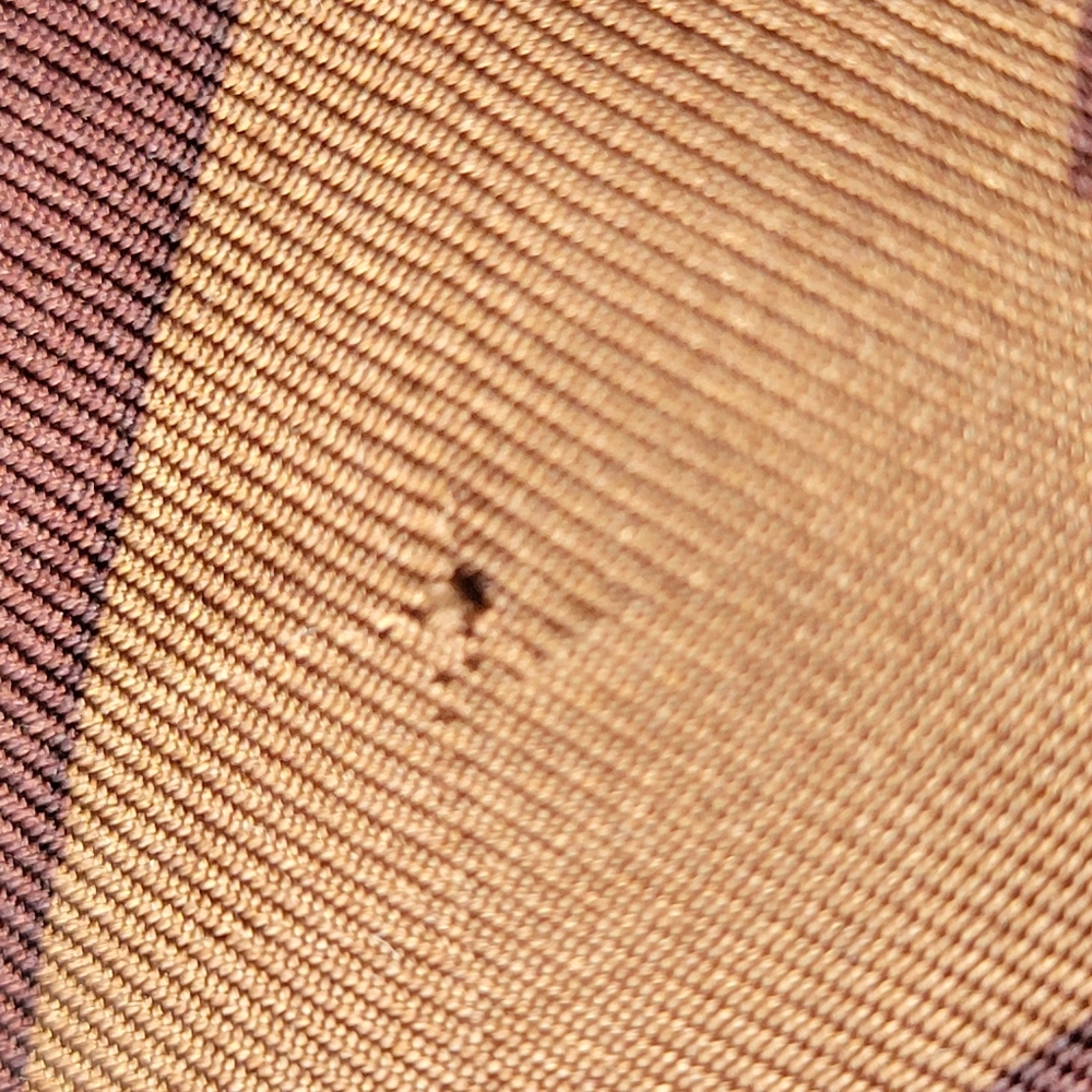 Vintage Christian Dior Brown &Tan Geometric Scarf Handrolled Edges 80s-90s - Picture 13 of 15